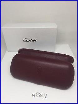 NEW AUTHENTIC Vintage CARTIER Hard CASE RED LEATHER EYEGLASSES SUNGLASSES Case