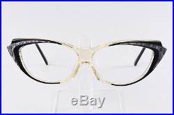 NEW RARE VTG Alain Mikli AM85 Black & White Cateye Eyeglasses Clear Handmade