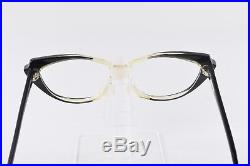 NEW RARE VTG Alain Mikli AM85 Black & White Cateye Eyeglasses Clear Handmade