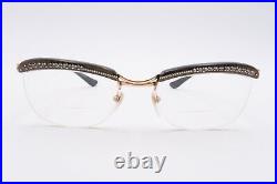 NICE Vintage AMOR 1052 Eyeglasses FRAMES Gold Brown 130mm Jeweled C084