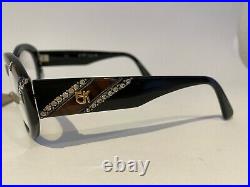 NOS 1980s Vintage Emmanuelle Khanh Eyeglasses with many stones France 2167