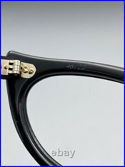 NOS Rare Poriss Frame France 46-22-5 1/4 Black with Gold Accents Near Mint