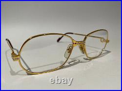 NOS Unused Vintage Cartier Rare Oval eyeglass frames with case and box
