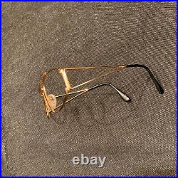 NOS VTG Cottet France Black Gold Sunglass Club Eyeglass Frame Glasses Big Eye 54
