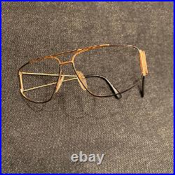 NOS VTG Cottet France Black Gold Sunglass Club Eyeglass Frame Glasses Big Eye 54