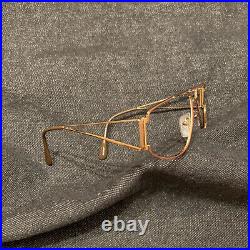 NOS VTG Cottet France Brown Gold Sunglass Club Eyeglass Frame Glasses Big Eye 56