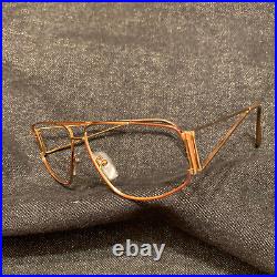 NOS VTG Cottet France Brown Gold Sunglass Club Eyeglass Frame Glasses Big Eye 56