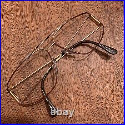 NOS VTG Cottet France Brown Gold Sunglass Club Eyeglass Frame Glasses Big Eye 56