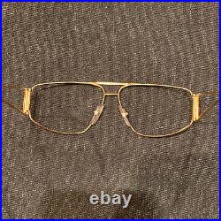 NOS VTG Cottet France Brown Gold Sunglass Club Eyeglass Frame Glasses Big Eye 56