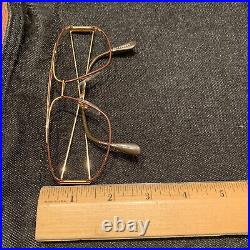 NOS VTG Cottet France Brown Gold Sunglass Club Eyeglass Frame Glasses Big Eye 56