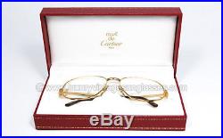 N. O. S. Vintage Cartier Sunglasses ROMANCE LOUIS 54 EYEGLASSES GOLD RARE SANTOS