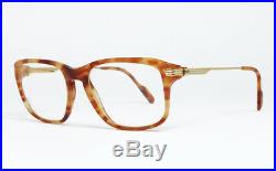 N. O. S. Vintage Eyeglasses Cartier Lumen Jaspe Blonde Tortoise Gold Square Frame