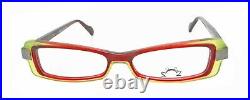 New Authentic Eye'DC V596 003 90s France Vintage Red Green Plastic Eyeglasses