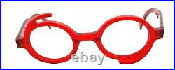 New Authentic Eye'DC V 207 003 90s France Vintage Red Plastic Round Eyeglasses