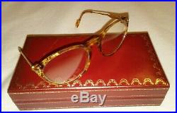 New CARTIER Eyeglasses Gold Marbled Blonde Tortoise Color 50-18-130 Size