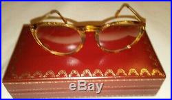 New CARTIER Eyeglasses Gold Marbled Blonde Tortoise Color 50-18-130 Size