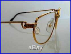New CARTIER Eyewear Frame 22k Gold & Platinum Plated 55-15-130 Handmade France