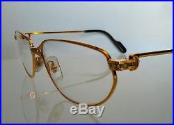 New CARTIER Eyewear Frame 22k Gold & Platinum Plated 55-15-130 Handmade France
