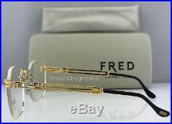 New Custom FRED Vintage Rimless Eyeglasses ARTIMON 22K Yellow Gold F3-53 130mm