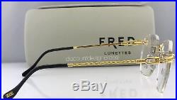 New Custom FRED Vintage Rimless Eyeglasses BEAUPRE 18K Yellow Gold F3-53 135mm