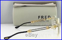 New Custom FRED Vintage Rimless Eyeglasses Futuna 21K Yellow Gold F3-53 125mm
