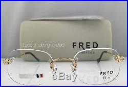 New Custom FRED Vintage Rimless Eyeglasses ORCADE 21K Yellow Gold F1-53 135mm