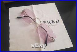 New Fred Lunettes Corvette eyeglasses with case and cleaning cloth. Vintage