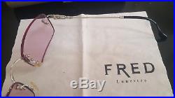New Fred Lunettes Corvette eyeglasses with case and cleaning cloth. Vintage