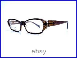 New Jean Lafont Brown Art Deco Retro Cat Eye Glasses France Ispahan 49 14 138