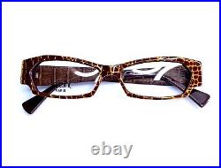 New Jean Lafont Brown Clear Snake Print Cat Eye Glasses France Venise 53 13 135