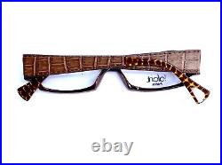 New Jean Lafont Brown Clear Snake Print Cat Eye Glasses France Venise 53 13 135