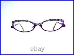 New Jean Lafont Purple Metal Retro Cat Eye Glasses France Paulette 112 50 19 135