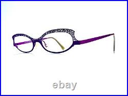 New Jean Lafont Purple Metal Retro Cat Eye Glasses France Paulette 112 50 19 135