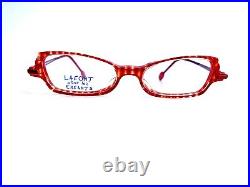 New Jean Lafont Youth Red Clear Plaid Cat Eye Glasses Ritournelle 605 45 15 125