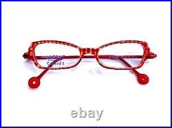 New Jean Lafont Youth Red Clear Plaid Cat Eye Glasses Ritournelle 605 45 15 125