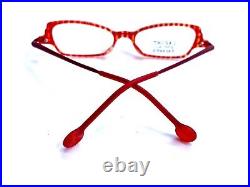 New Jean Lafont Youth Red Clear Plaid Cat Eye Glasses Ritournelle 605 45 15 125