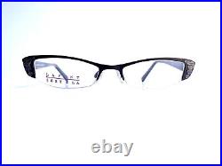 New Lafont Issy La Metal Brown Half Rim Cat Eye Glasses France 281 49 17 142