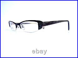 New Lafont Issy La Metal Brown Half Rim Cat Eye Glasses France 281 49 17 142