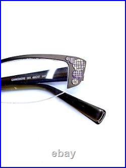 New Lafont Issy La Metal Brown Half Rim Cat Eye Glasses France 281 49 17 142