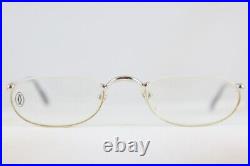 New Nos Vintage Cartier Demi Lune Trinity Platinum Eyeglasses Made In France