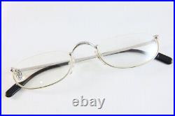 New Nos Vintage Cartier Demi Lune Trinity Platinum Eyeglasses Made In France