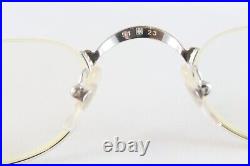 New Nos Vintage Cartier Demi Lune Trinity Platinum Eyeglasses Made In France