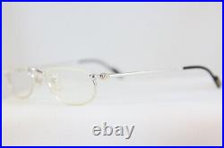 New Nos Vintage Cartier Demi Lune Trinity Platinum Eyeglasses Made In France