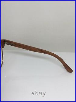 New Rare Vintage CERRUTI 1881 Wood Eyeglasses C. Gold & Wood Handcrafted France