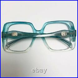 New Vintage 60s 70s Jacques Esterel Oversize Lens Square Green Eyeglass Frames