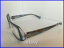 New Vintage ALAIN MIKLI AL30010210 54mm Blue Marble Eyeglasses Frame France made