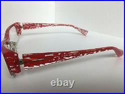 New Vintage ALAIN MIKLI A 0636 76 52mm Red Clear Semi-Rimless Eyeglasses Frame