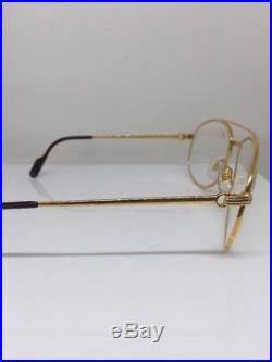 New Vintage Cartier Aviator Driver Eyeglasses Gold Plated T8100311 60mm France