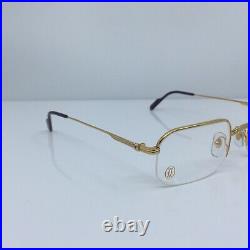New Vintage Cartier Broadway T8100357 Eyeglasses Semi-Rimless Gold Plate France