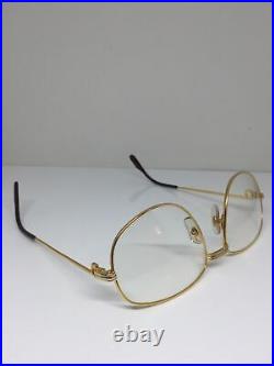 New Vintage Cartier Romance Eyeglasses LC c. Shiny Gold 56-18mm 96517510 France